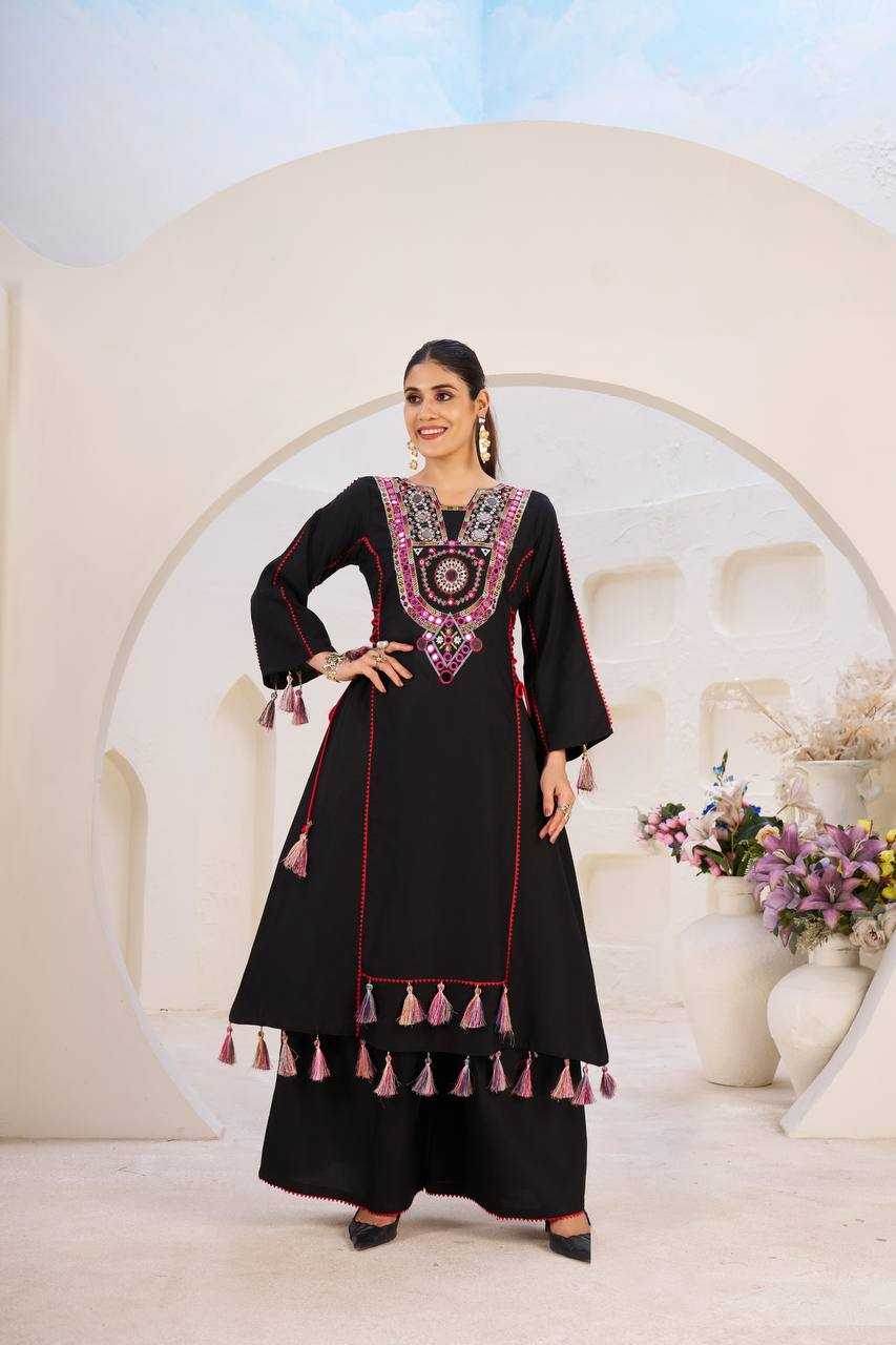 Reyon Cotton Kurti With Palazzo - MYLUXURY LANE ENTERPRISE
